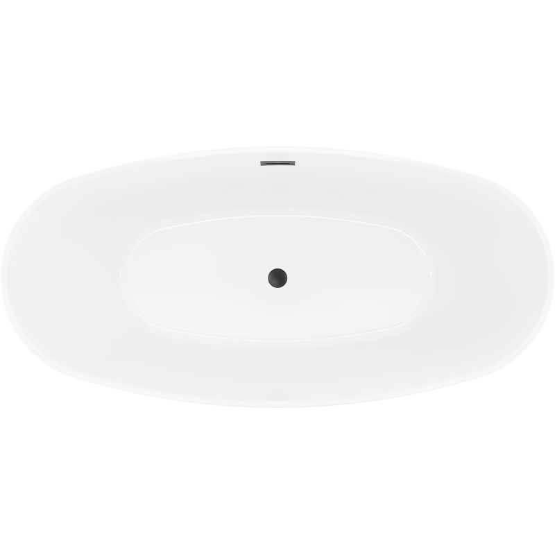 Mexen Lira cadă freestanding model 170 x 80 cm, albă, preaplin negru - 52831708000-70