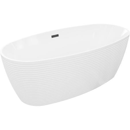 Mexen Lira cadă freestanding model 170 x 80 cm, albă, preaplin negru - 52831708000-70