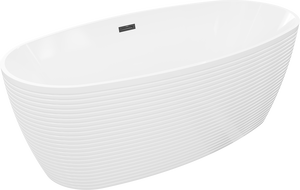 Mexen Lira cadă freestanding model 170 x 80 cm, albă, preaplin negru - 52831708000-70