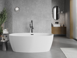 Mexen Lira cadă de baie independentă model 170 x 80 cm, albă, preaplin negru - 52831708000-70