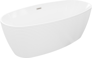 Mexen Lira cada independentă model 170 x 80 cm, albă, preaplin nichel periat - 52831708000-97