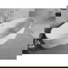 Mexen Lira cadă de sine stătătoare model 170 x 80 cm, albă, preaplin nichel periat - 52831708000-97