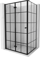 Cabină de duș Mexen Mist-F T pliabilă stânga 85 x 120 cm, grilaj negru, negru - 8A6T-085-120-70-77-L