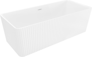 Mexen Nila cadă de baie freestanding canelată 170 x 75 cm, albă, preaplin alb - 52841708000-20