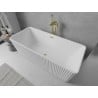 Mexen Nila cadă freestanding canelată 170 x 75 cm, albă, preaplin auriu - 52841708000-50