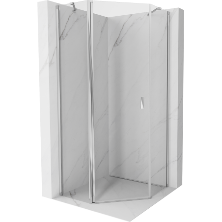 Mexen Mist cabină de duș pentagonală batantă 80 x 80 cm, transparent, crom - 8A8-080-080-01-00