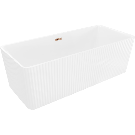 Mexen Nila cadă freestanding cu rigle 170 x 75 cm, albă, preaplin aur roz - 52841708000-60