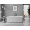 Mexen Nila cadă freestanding canelată 170 x 75 cm, albă, preaplin gri armă periat - 52841708000-66