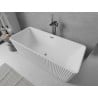 Mexen Nila cadă freestanding canelată 170 x 75 cm, albă, preaplin gri armă periat - 52841708000-66