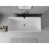 Mexen Nila cadă freestanding cu striații 170 x 75 cm, albă, preaplin negru - 52841708000-70
