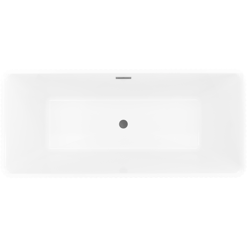 Mexen Nila cadă de baie independentă striată 170 x 75 cm, albă, preaplin gun metal - 52841708000-95