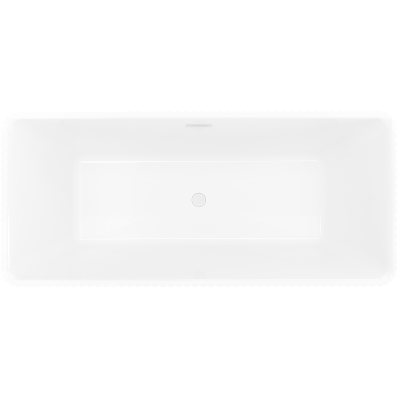 Mexen Nila cadă de baie freestanding cu caneluri 170 x 75 cm, albă/neagră, preaplin alb - 52841708075-20