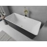 Mexen Nila cadă freestanding canelată 170 x 75 cm, albă/neagră, preaplin auriu - 52841708075-50