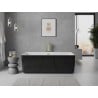 Mexen Nila cadă freestanding canelată 170 x 75 cm, albă/neagră, preaplin auriu - 52841708075-50