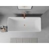 Mexen Nila cadă freestanding cu caneluri 170 x 75 cm, alb/negru, preaplin cupru periat - 52841708075-65