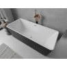 Mexen Nila cadă freestanding cu caneluri 170 x 75 cm, alb/negru, preaplin cupru periat - 52841708075-65