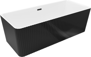 Mexen Nila cadă de baie freestanding 170 x 75 cm, alb/negru, preaplin negru - 52841708075-70