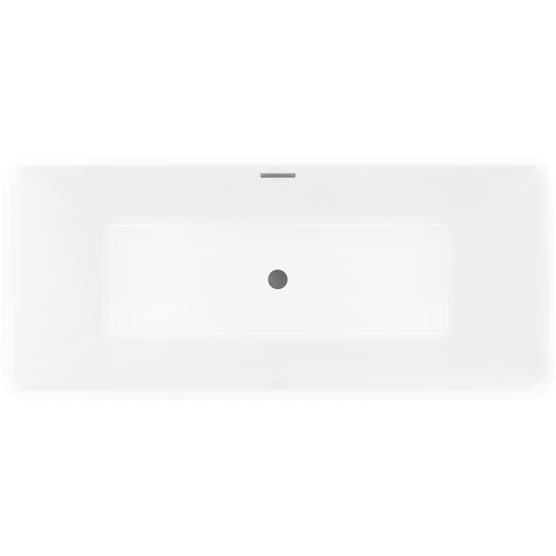 Mexen Nila cadă freestanding cu caneluri 170 x 75 cm, alb/negru, preaplin metal gun - 52841708075-95