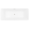 Mexen Nila cadă de baie freestanding cu striații 170 x 75 cm, alb/negru, preaplin nichel periat - 52841708075-97