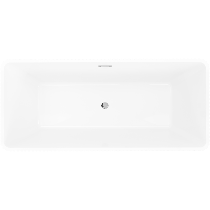Mexen Tava szabadon álló, bordázott kád 170 x 75 cm, fehér, krómozott túlfolyó - 52851707500-01