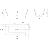 Mexen Tava cadă freestanding riflată 170 x 75 cm, albă, preaplin alb - 52851707500-20