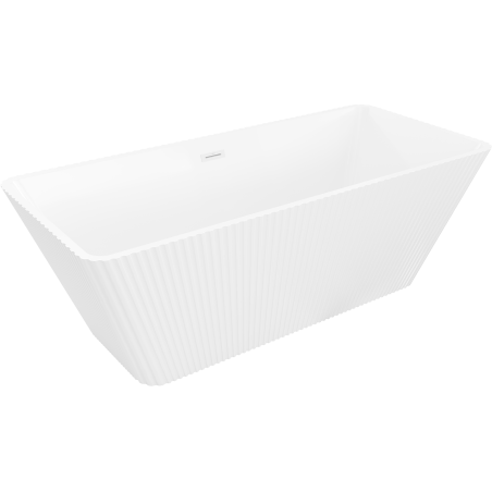 Mexen Tava cadă freestanding riflată 170 x 75 cm, albă, preaplin alb - 52851707500-20