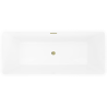 Mexen Tava cadă freestanding canelată 170 x 75 cm, albă, preaplin auriu - 52851707500-50
