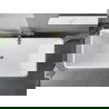 Mexen Tava cadă freestanding canelată 170 x 75 cm, albă, preaplin auriu - 52851707500-50