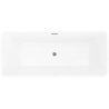 Mexen Tava szabadon álló bordázott kád 170 x 75 cm, fehér, gun metal túlfolyó - 52851707500-95
