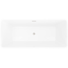 Mexen Tava cadă freestanding canelată 170 x 75 cm, albă, preaplin nichel periat - 52851707500-97