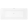 Mexen Tava cadă freestanding canelată 170 x 75 cm, albă/neagră, preaplin crom - 52851707575-01