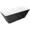 Mexen Tava cadă de baie freestanding canelată 170 x 75 cm, albă/neagră, preaplin alb - 52851707575-20
