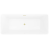 Mexen Tava cadă de baie freestanding cu nervuri 170 x 75 cm, albă/neagră, preaplin auriu periat - 52851707575-55