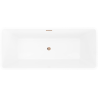 Mexen Tava cadă freestanding cu caneluri 170 x 75 cm, alb/negru, preaplin aur roz - 52851707575-60