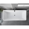 Mexen Tava 170 x 75 cm-es, fehér/fekete, gun gray sörtelt túlfolyós szabadon álló kád - 52851707575-66