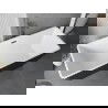 Mexen Tava szabadon álló barázdált kád 170 x 75 cm, fehér/fekete, gun gray csiszolt túlfolyó - 52851707575-66
