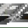 Mexen Tava szabadon álló barázdált kád 170 x 75 cm, fehér/fekete, gun gray csiszolt túlfolyó - 52851707575-66