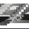 Mexen Tava szabadon álló bordázott kád 170 x 75 cm, fehér/fekete, gun metal túlfolyó - 52851707575-95