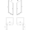 Mexen Mist-B uși de duș batante 65 cm, transparent, crom - 8A2-065-000-01-00