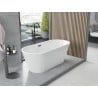 Mexen Yara cadă freestanding canelată 170 x 75 cm, albă, preaplin negru - 52861707500-70