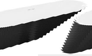 Mexen Yara cadă de sine stătătoare cu caneluri 170 x 75 cm, alb/negru, preaplin alb - 52861707575-20