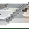 Mexen Yara cadă liberă cu caneluri 170 x 75 cm, albă/neagră, preaplin auriu - 52861707575-50