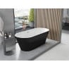 Mexen Yara cadă freestanding canelată 170 x 75 cm, albă/neagră, preaplin auriu roz - 52861707575-60