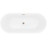 Mexen Yara cadă freestanding canelată 170 x 75 cm, albă/neagră, preaplin auriu roz - 52861707575-60