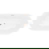 Mexen Yara szabadon álló bordázott kád 170 x 75 cm, fehér/fekete, gun gray kefélt túlfolyó - 52861707575-66