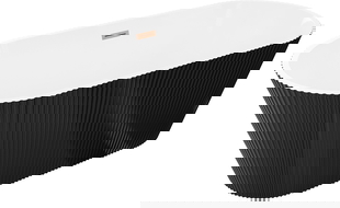 Mexen Yara cadă independentă canelată 170 x 75 cm, alb/negru, preaplin gri metalic periat - 52861707575-66