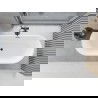 Mexen Yara cadă freestanding cu striații 170 x 75 cm, alb/negru, preaplin negru - 52861707575-70