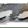 Mexen Yara cadă de sine stătătoare cu striații 170 x 75 cm, albă/neagră, preaplin gun metal - 52861707575-95