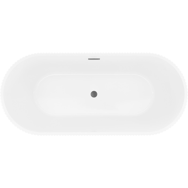 Mexen Yara cadă de sine stătătoare cu finisaj striat 170 x 75 cm, albă/neagră, preaplin gun metal - 52861707575-95