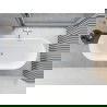 Mexen Yara cadă freestandingă canelată 170 x 75 cm, alb/negru, preaplin nichel periat - 52861707575-97